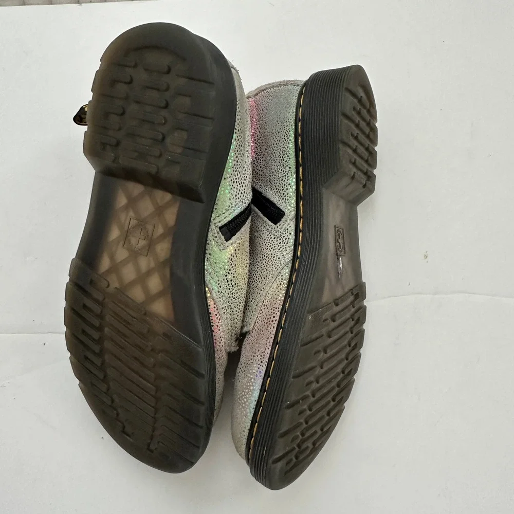 Dr Martens Kids Pascal J 1460 Rainbow Holographic Shimmer Boots Size 4M / 5L